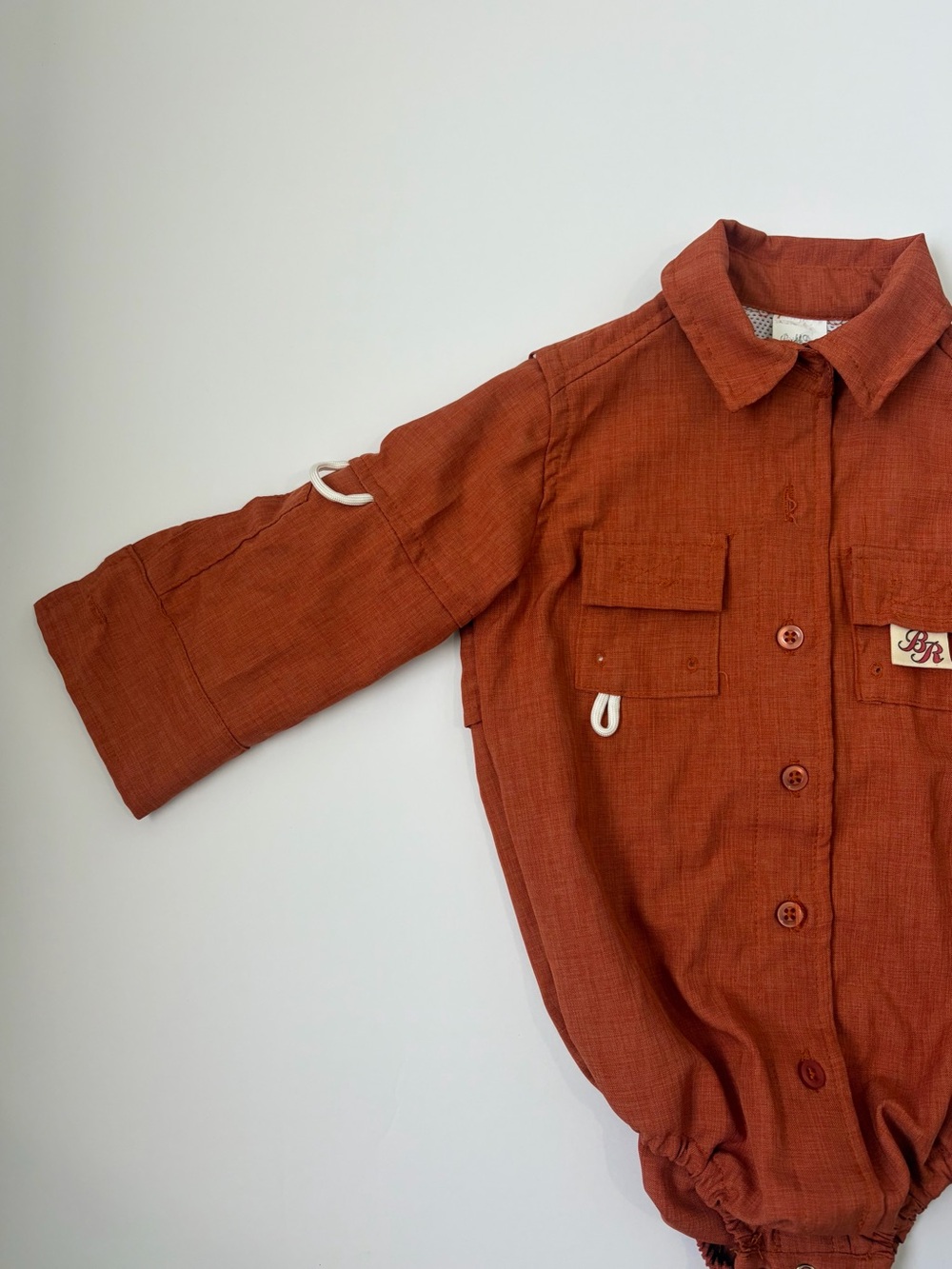 Bull Red Clothing Rust Button-Up Romper - Picture 4 of 6